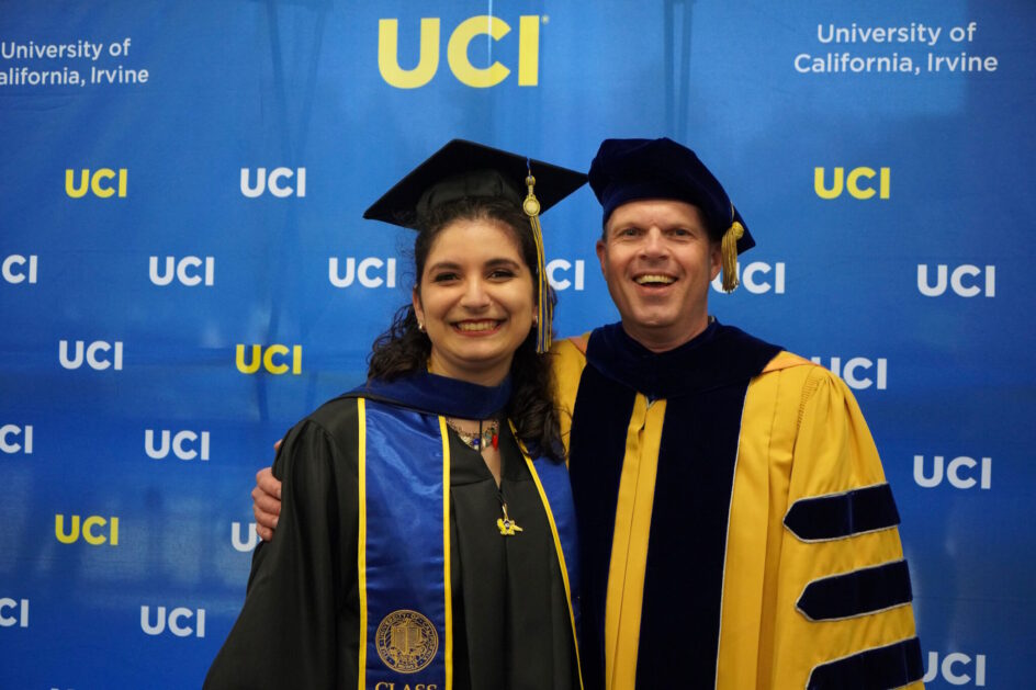 Student speaker Nadia Etemadi and her advisor, Informatics Professor Andre van der Hoek.