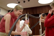 Mrs. Vanek and Arnoldo's mom build a roller coaster