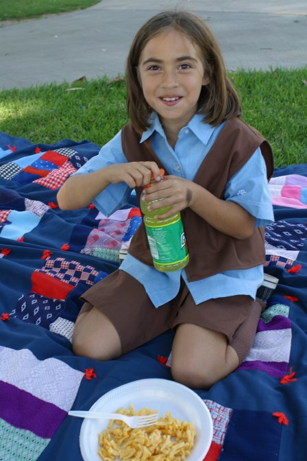 Crystal eating lunch
