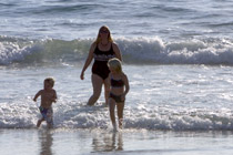 Family in the water