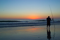 Sunset fisherman