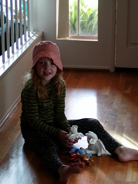 Charlotte and her beanies