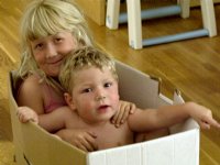 Kids playing in a box