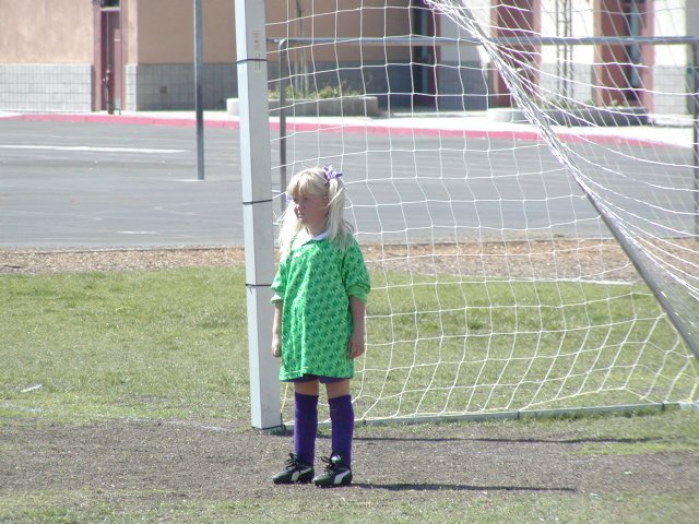 Sara as goalie