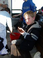 Timothy with a lobster claw