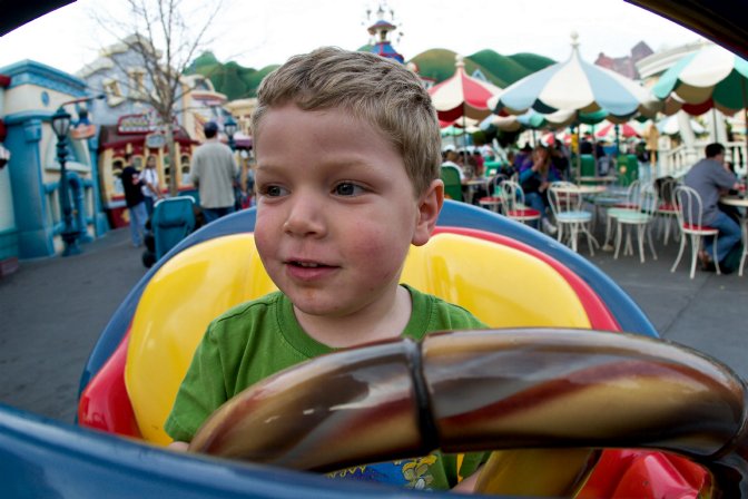 Timothy driving in Toontown