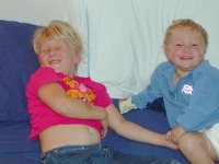 Sara and Timothy giggling