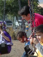 Miles and Beth at the playground