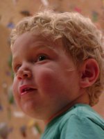 Timothy and the climbing wall