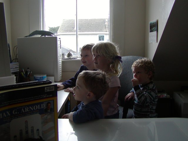 Kids playing Freddy Fish