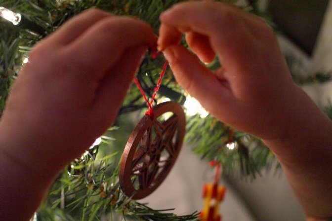 Decorating the Christmas tree