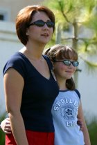 Jennifer and Amanda watch the action