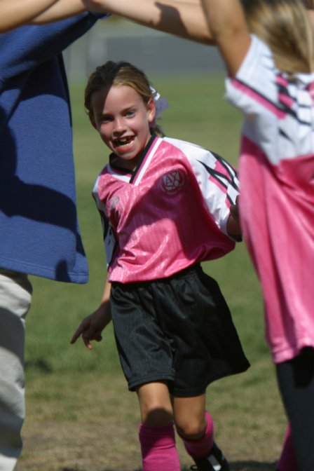 Katie runs through the tunnel