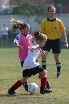 Chandler loses the ball to a Fire Eagle