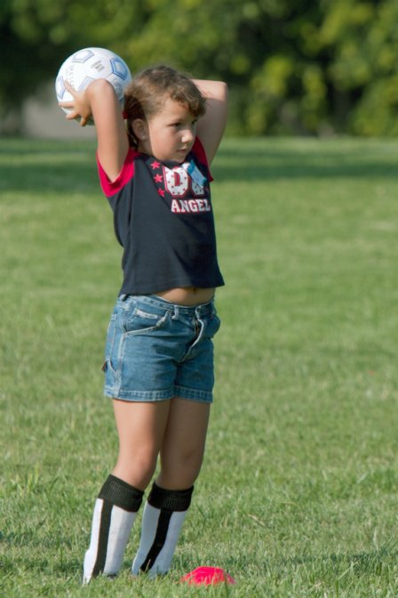 Kelsey practices throwing