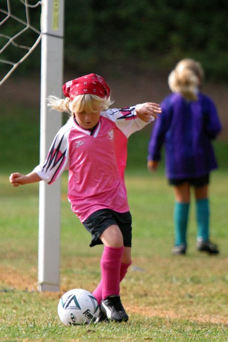 Sara practices before the game