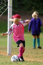 Sara practices before the game