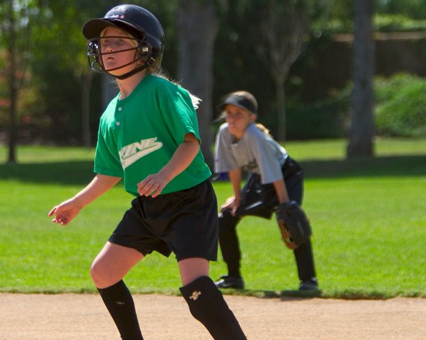 Sara takes a lead off first