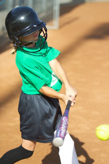 Jessica gets some batting practice