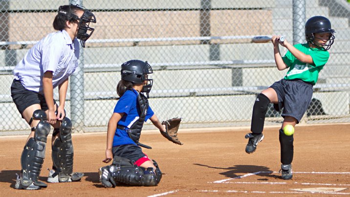 Kayla gets hit by a pitch