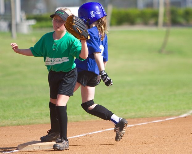 Sara hopes for a throw to third