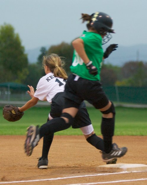 Breanna reaches first safely