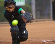 Jessica runs down a loose ball