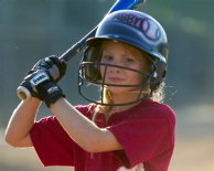 Abby watches a ball go by