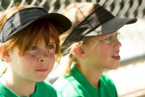 Kaitlyn and Jessica in the dugout