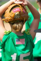 Unusual headgear for Megan