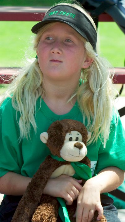 Sara with the monkey