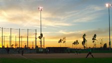 Softball at sunset