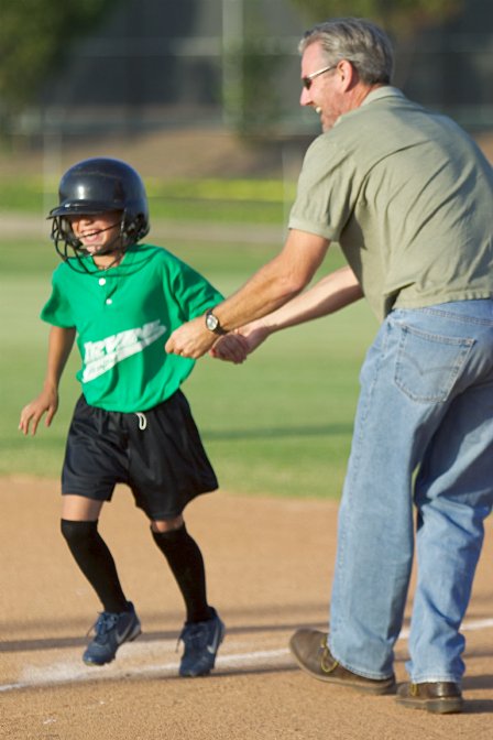 Coach John congratulates Jessica on her hit