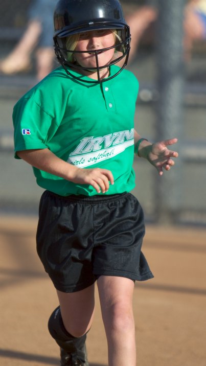 Sara heads back for the dugout