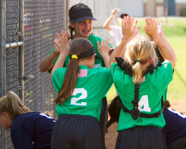Making a bridge outside the other team's dugout
