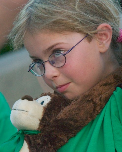 Megan with the rally monkey