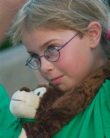 Megan with the rally monkey