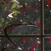 Mobile, red and green leaves