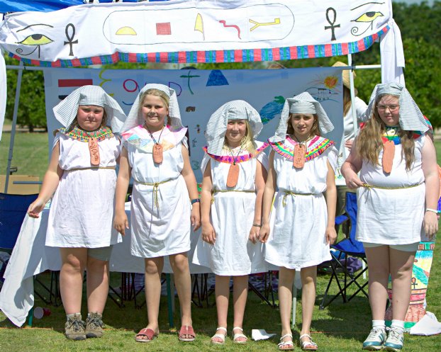 In front of the Egyptian booth