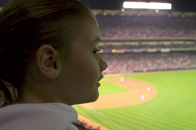 Elaine watches the game