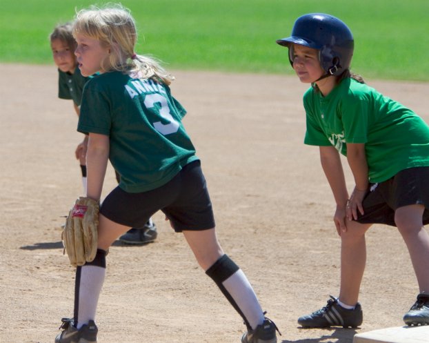 Annie and Darya get ready for the next play