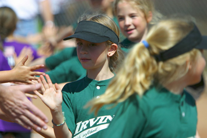 Sophie shaking hands