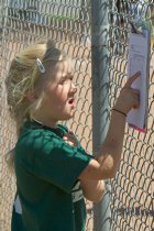 Sara checks her position in the lineup