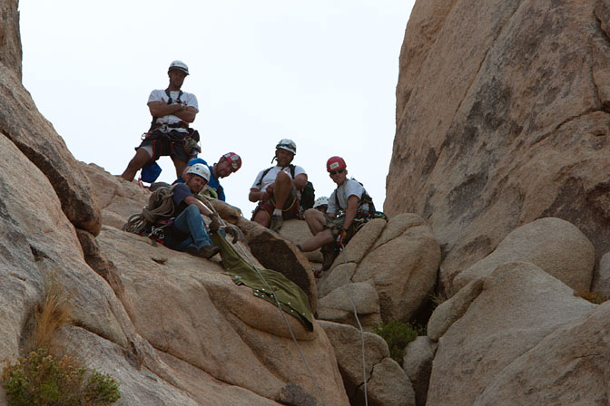 Rescue workers: belaying
