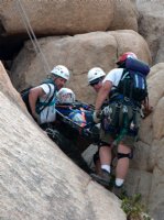 Rescue workers: climbing down