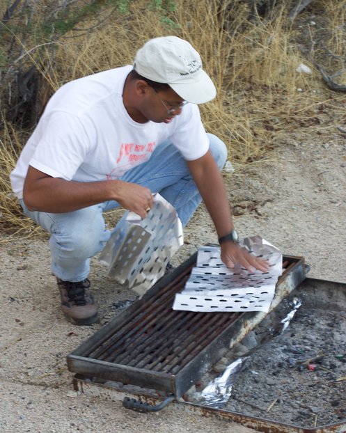 Doug takes over grilling duty