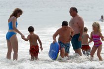 With Stacy and Family at Laguna Main Beach