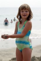 Leah Holding some Sand