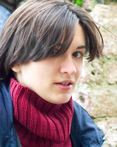 Elena Atop Castle Ruin