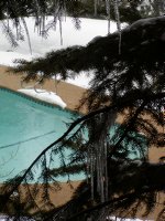 Swimming pool and icicles